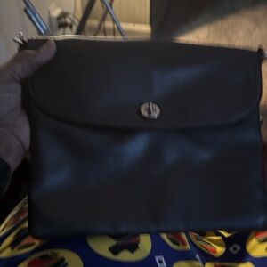 Coach Black Leather Messenger Bag